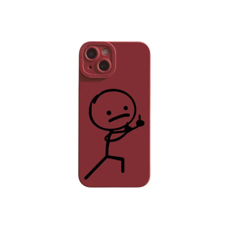 Wei Xin TPU Material Quirky Matchstick Character Phone Cases Compatible With IPhone 16/15 Pro Max/Apple 13/14 Pro/Max-3