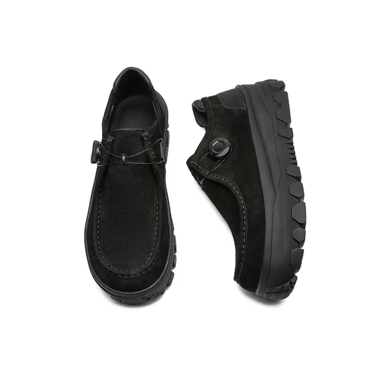 ESTEE GEEA Slip Resistant, Abrasion Resistant, Lightweight, Height Increasing Coverage Low Top Casual Shoes Men's Black-2