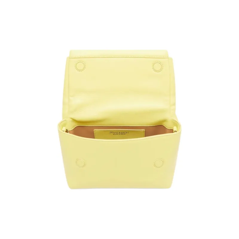JW Anderson Full Grain Lambskin One Shoulder Handbag Medium Size Women's Lemon-4