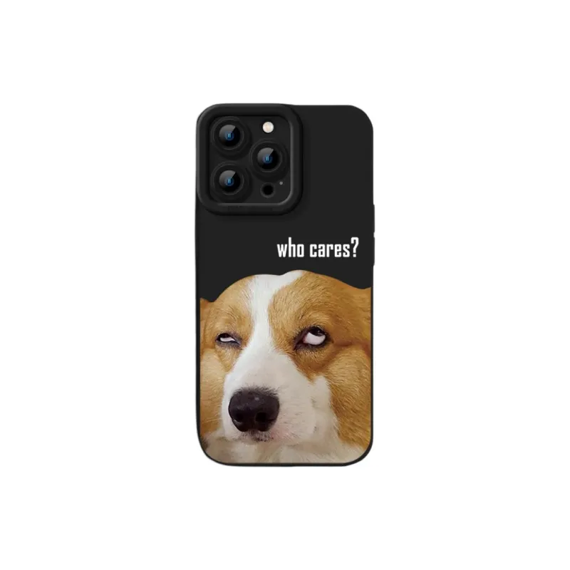 Wei Xin Silicone Material Couple's Corgi Puppy Phone Cases Compatible With IPhone 16/15 Pro Max/Apple 13/14 Pro/Max-2