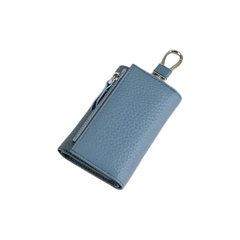 Tong Tong Rabbit Cow Leather Key Pouch Women's Gray/Denim Blue/Brown/Red/Black-1