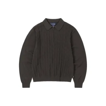 Thisisneverthat Cable Knit Zip Polo