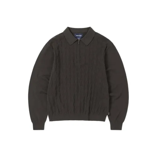 Thisisneverthat Cable Knit Zip Polo