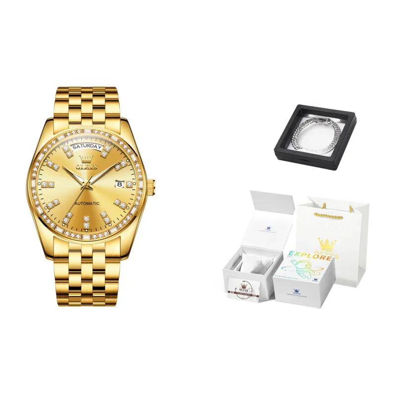 OLEVS Radiant Collection Mechanical Movement Watch Men's Watches White Dial-12