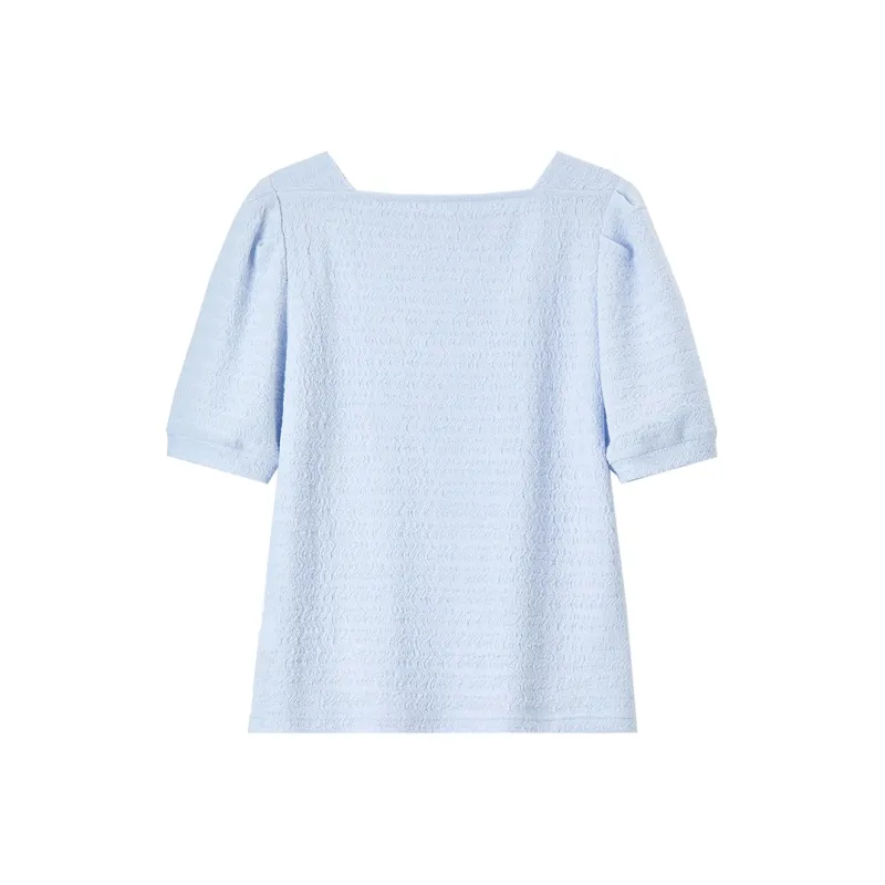 SENTUBILA Puff Sleeve T Shirt Women's-15