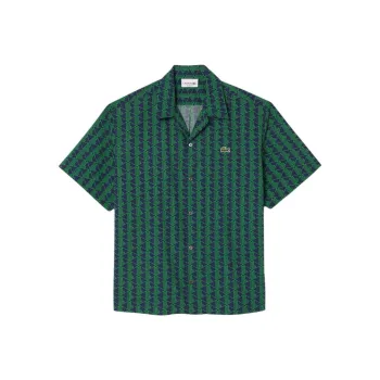 LACOSTE Shirt Men's Marine Blue/Green