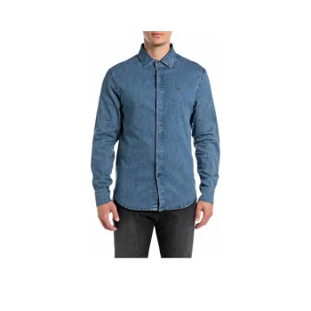 REPLAY Shirts Men Blue