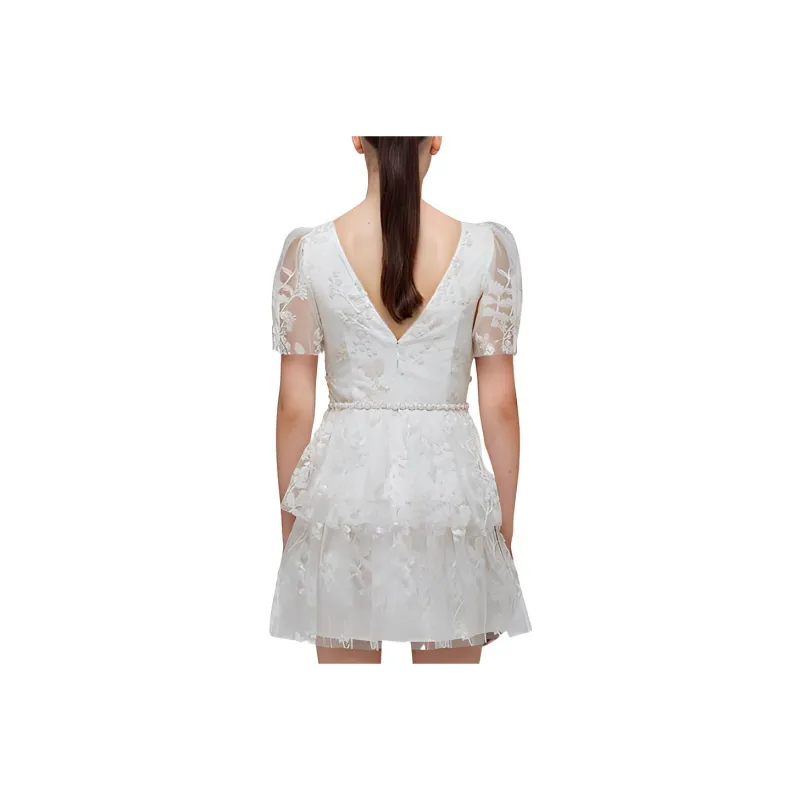 Self portrait Short Sleeved Dresses Women's White-1