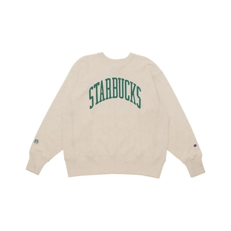 Starbucks/starbucks X Champion Beams X Starbucks Collaboration Sweatshirts Unisex Oat-0
