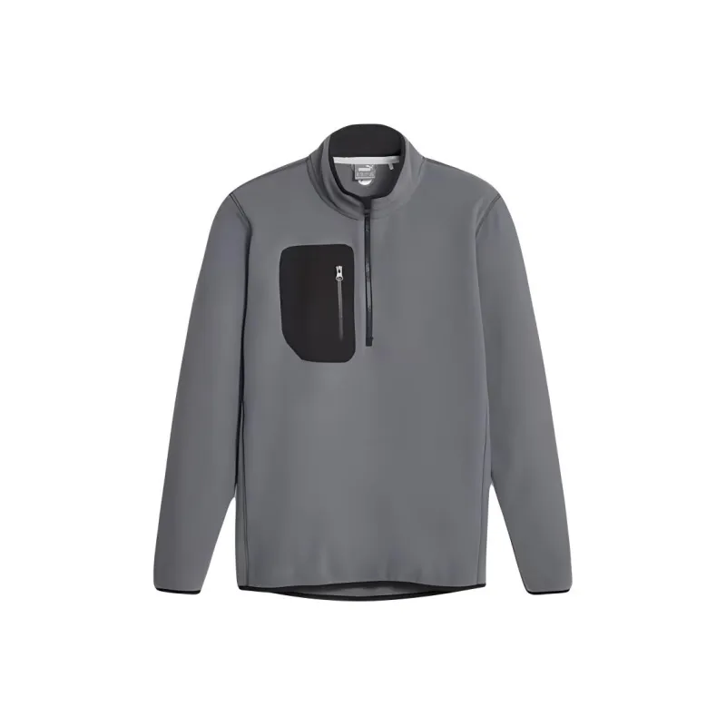 PUMA Men's Golf Quarter-zip Fleece Sweatshirt Men's Gray-0