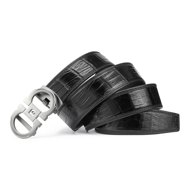 PIERRE CARDIN Farmed Crocodile Leather Belts Men's 3.45CM-1