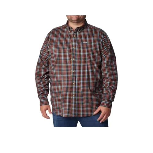 Columbia Rapid Rivers Shirt Men's Preppy Marine Blue Everyday Plaid