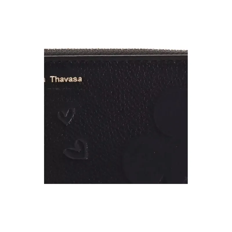 Disney Minnie Collection Mickey Collection Cow Leather Wallet Women's Black-6