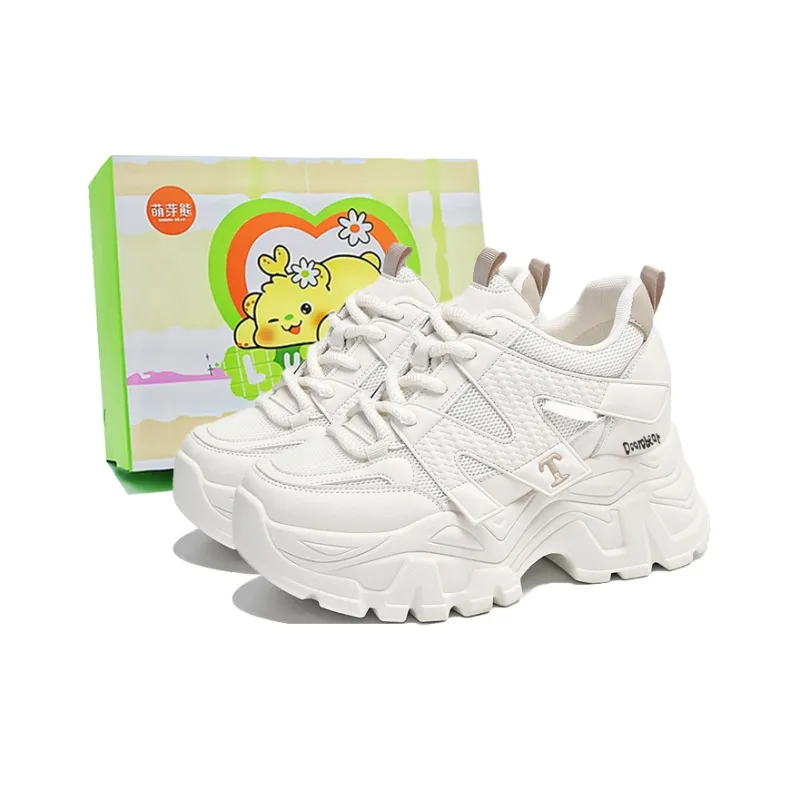 Budding Bear Anti-Slip Wear-Resistant Breathable Lightweight Height Increasing Low-Top Chunky Sneakers Women's Box-0