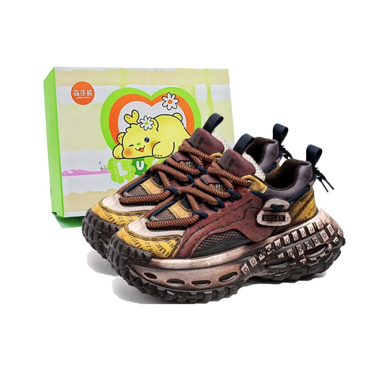 Budding Bear Anti Slip Wear Resistant Breathable Height Increasing Low Top Chunky Sneakers Men's Box-14