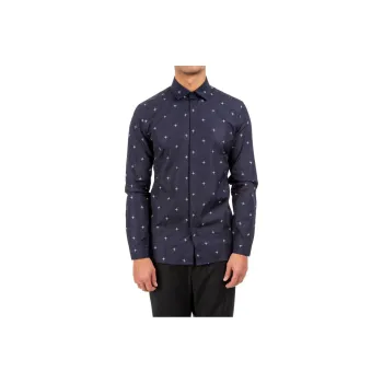 Neil Barrett Shirts Men Navy Blue