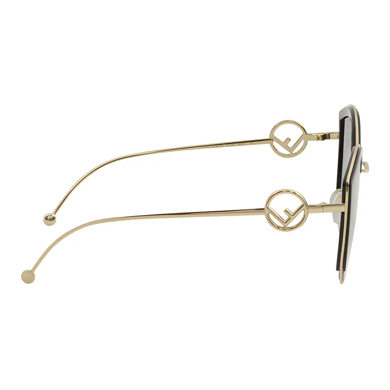 FENDI Metal Cat Eye Sunglasses Women's Gold-1