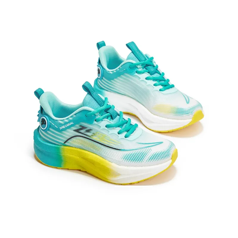 7 PE Running Shoes Unisex Low Top Light Sea Blue/Orange Red-10