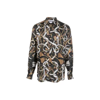 MOSCHINO Chain Link Printed Button Up Shirt