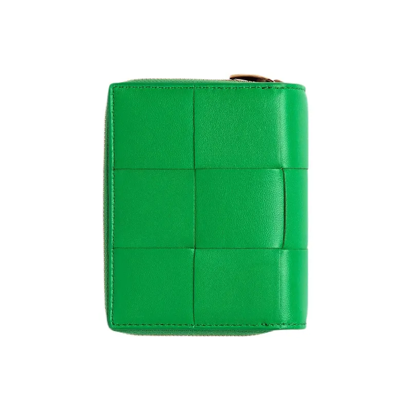Bottega Veneta CASSETTE Lambskin Wallet Trumpets Men's Green-1
