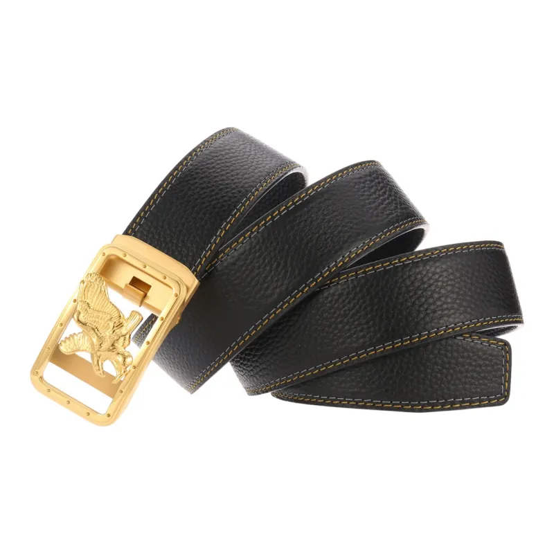 JONNY MOORE Top Grain Cow Leather Belts Men's 3.5cm-2