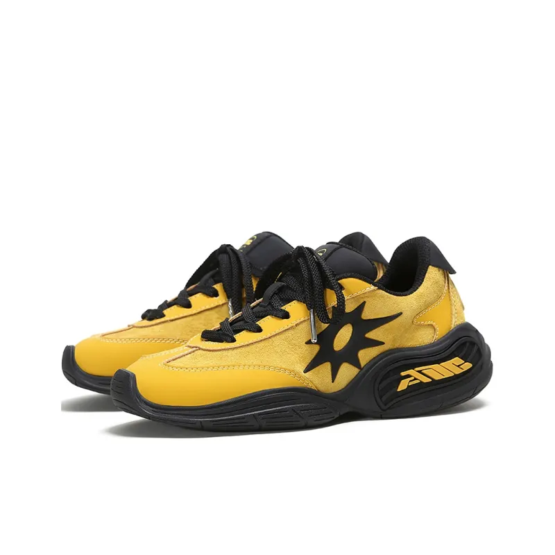 ADCDAVINCI Sun Collection Slip Resistant, Abrasion Resistant Cushioning Low Top Chunky Sneakers Unisex Cheese Yellow-2