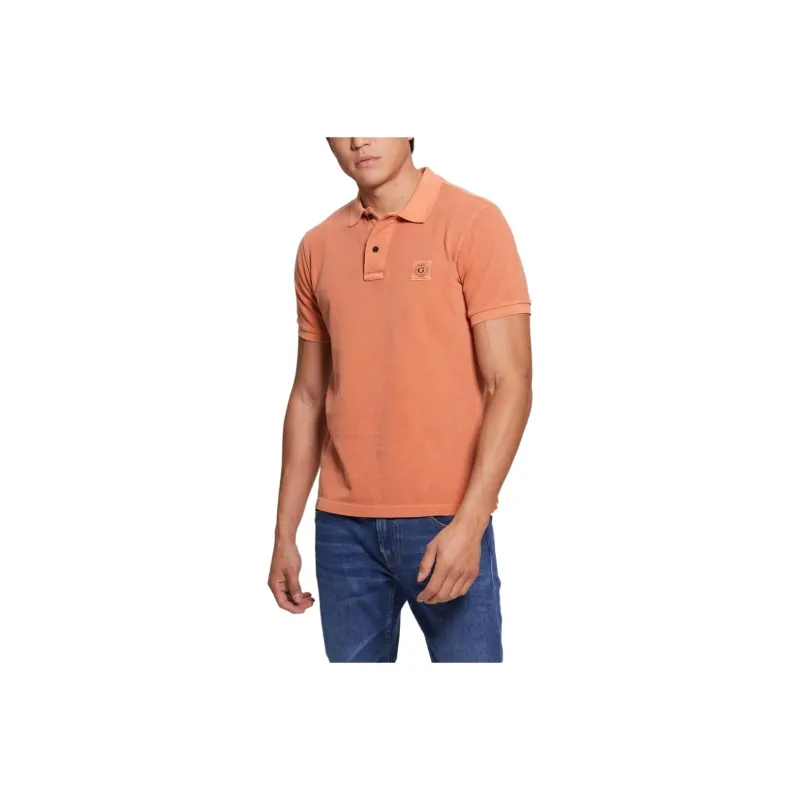 GUESS Water Washed Polo Shirt Polo Shirt Men's Orange-0