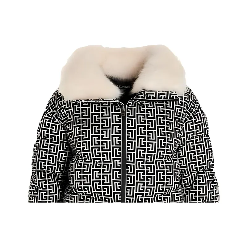 BALMAIN Down Jacket Women's Black White-4