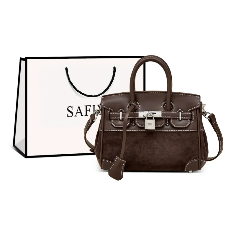 Safiya Fabric With Synthetic Leather Handbag Women's Brown/Coffee-5