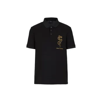 ARMANI EXCHANGEAE SS24 Polo Shirt Men's Black