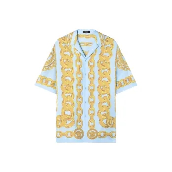 VERSACE Chain Link Printed Short Sleeved Shirt