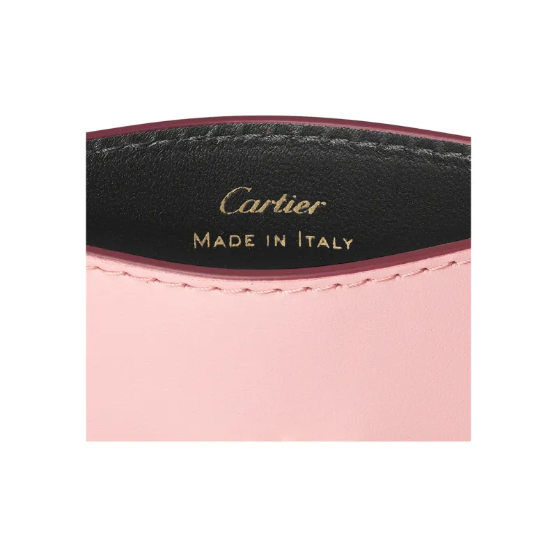 CARTIER C De Cartier Collection Solid Color Calfskin Card Holder Women's Light Pink-4