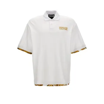 VERSACE JEANS COUTURE Logo Embroidered Short Sleeved Polo Shirt