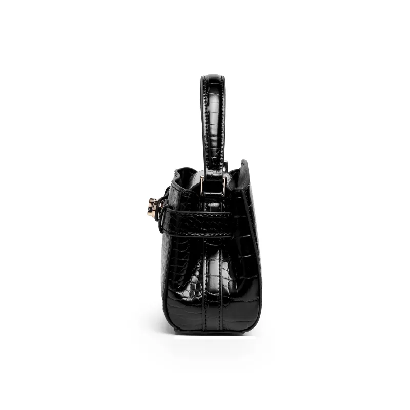 Mulinsen Crocodile Pattern Kelly Bag PU Handbag Trumpets Women's Multicolor-8