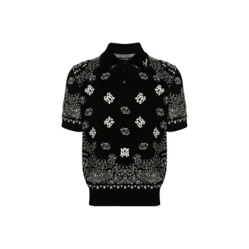 AMIRI Logo bandana Jacquard Polo Shirt