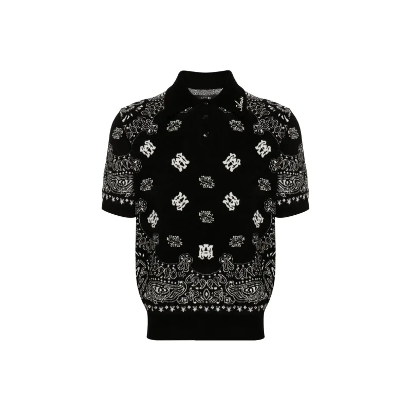 AMIRI Logo bandana Jacquard Polo Shirt-0