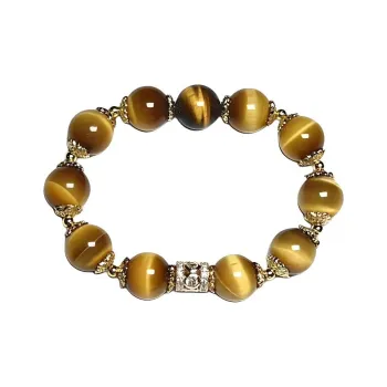 Five square Crystal House Natural Tiger's Eye Stone Bracelets Unisex
