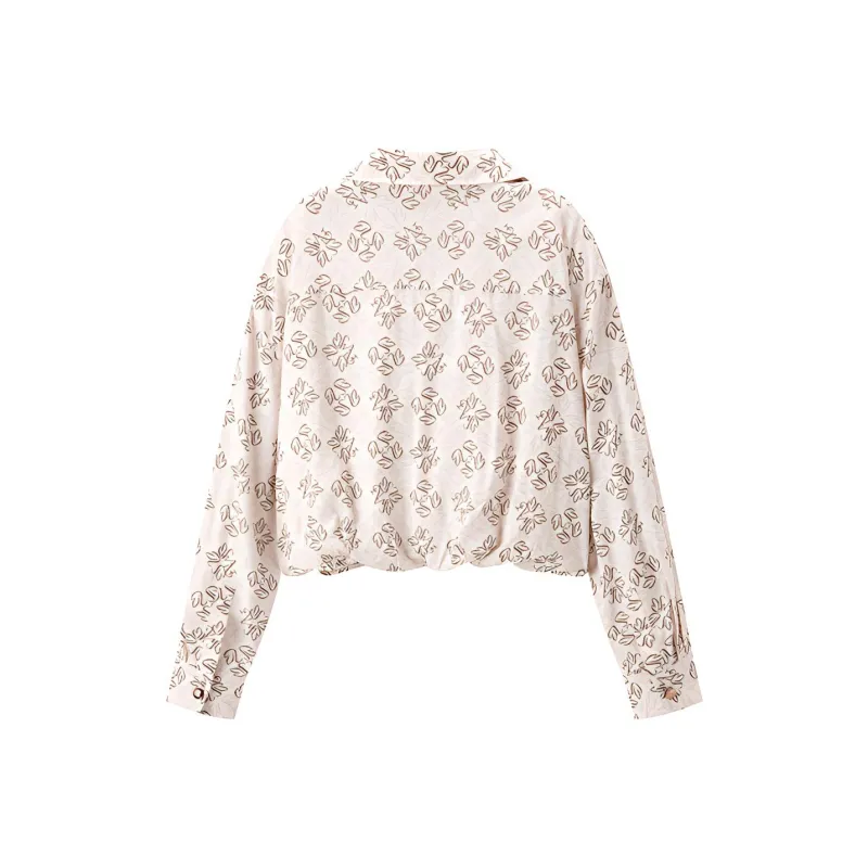 PEACEBIRD Shirts Women's Brown Pattern-1