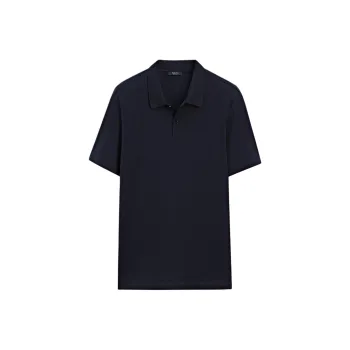 Massimo Dutti Polo Shirt Men's Pitch Black Gray