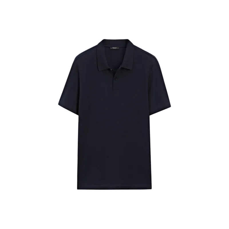 Massimo Dutti Polo Shirt Men's Pitch Black Gray-0