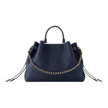 LOUIS VUITTON Bella Cow Leather Tote Bag, Shopping Bag, Shoulder Bag, Handbag Women's Dark Blue