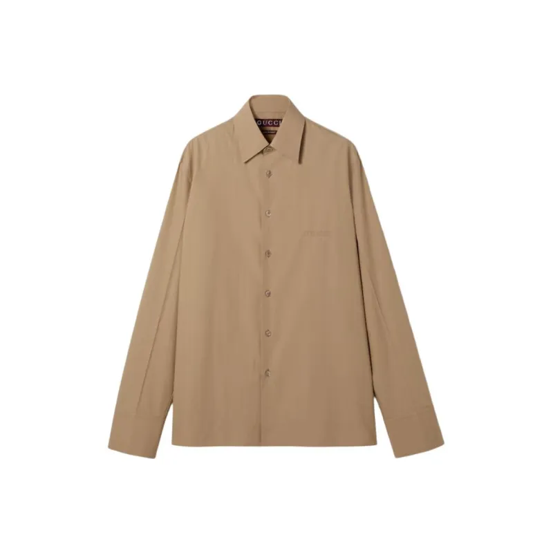 GUCCI Logo embossed Cotton Shirt-0