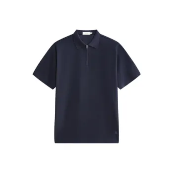 ZIOZIA x TONGQINNANZHUANG Summer Polo Shirt Men's Navy Blue