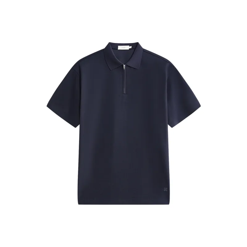 ZIOZIA x TONGQINNANZHUANG Summer Polo Shirt Men's Navy Blue-0