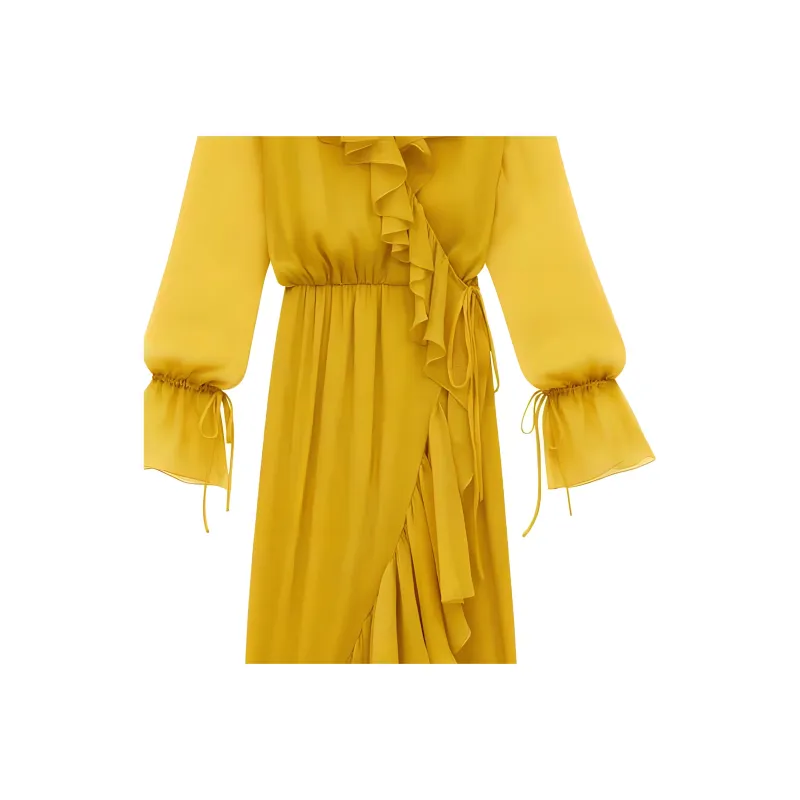 SAINT LAURENT Ruffled Wrap Dress-5