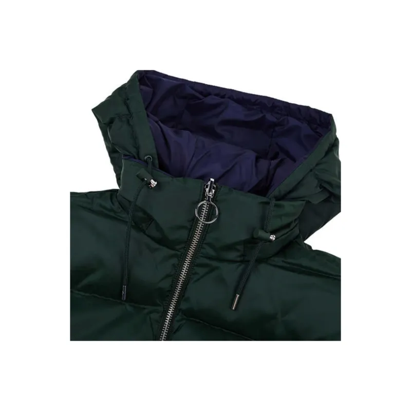 LACOSTE Down Jacket Women's Dark Green/Navy Blue-3