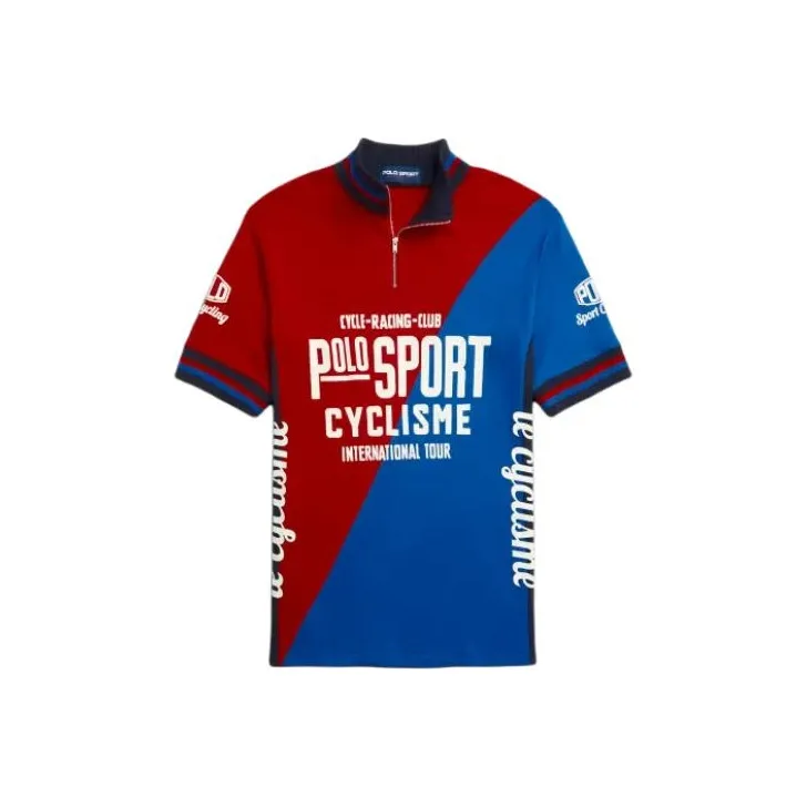 Polo Ralph Lauren Polo Sport Jersey Quarter Zip Shirt Polo Shirt Men's Blue-0