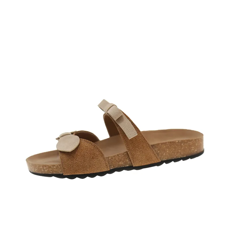 AJPAP Stitching Cut Out Woven Slip Resistant Odor Resistant Abrasion Resistant Slide Slippers Women's-13