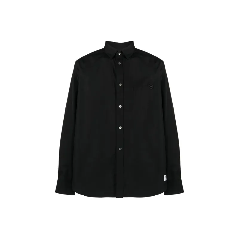 Sacai Embroidered logo Poplin Shirt-0