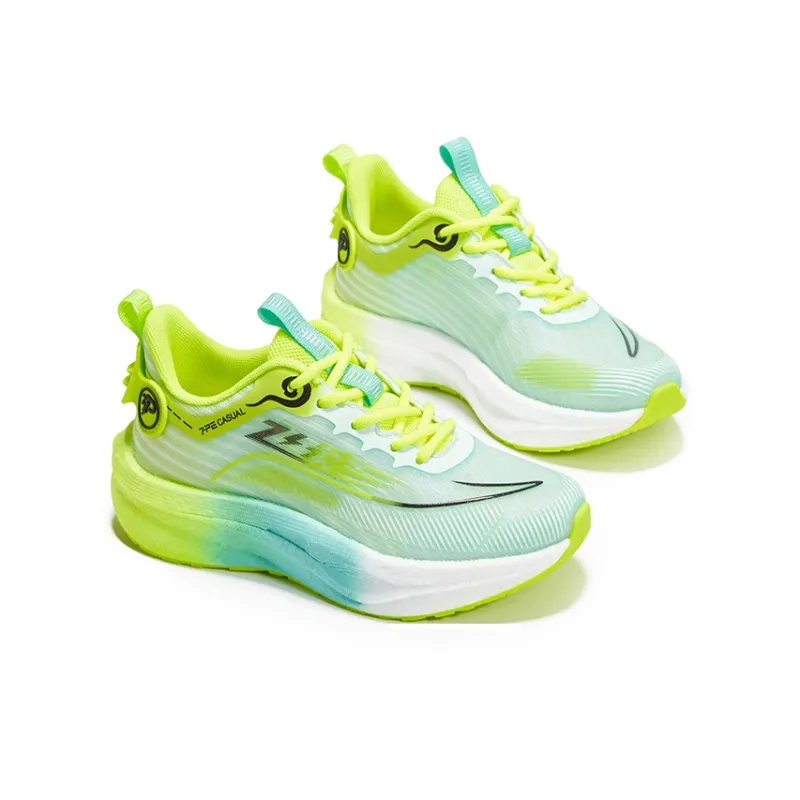 7 PE Running Shoes Unisex Low Top Light Sea Blue/Orange Red-3